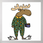 Funny Moose Wearing Polka Dot Pajamas Poster (Vorne)