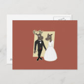 Funny Moose Wedding Cartoon Postkarte (Vorne/Hinten)