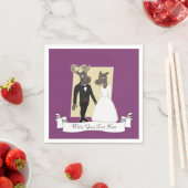 Funny Moose Wedding Cartoon Serviette (Beispiel)