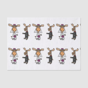 Funny Moose Wedding Tissue Seidenpapier