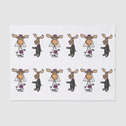 Funny Moose Wedding Tissue Seidenpapier (Vorderseite)