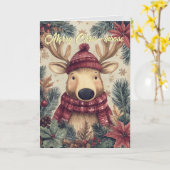 Funny Moose Weihnachtskarte Karte (Gelbe Blume)