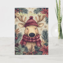 Funny Moose Weihnachtskarte