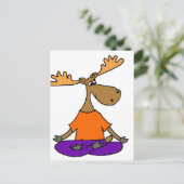 Funny Moose Yoga Art Postkarte (Stehend Vorderseite)