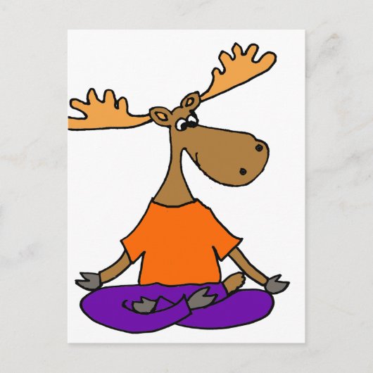 Funny Moose Yoga Art Postkarte (Vorderseite)