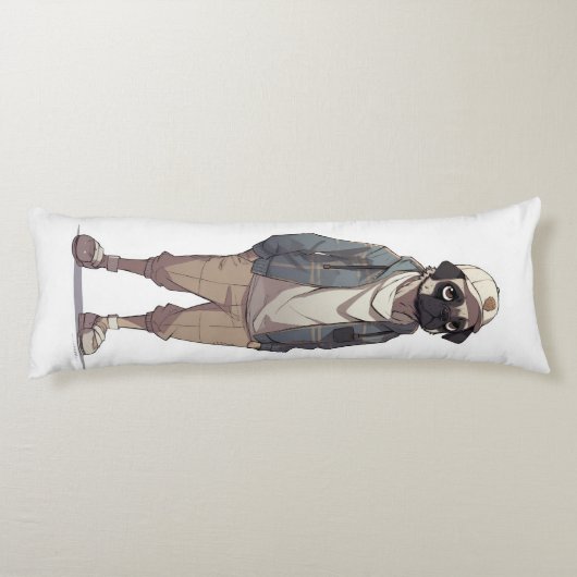 Funny Mops Anime Seitenschläferkissen (Rückseite)