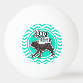 Funny Mops; Aqua Zickzack Tischtennisball (Rückseite)