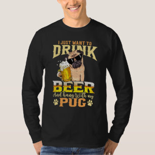 Funny Mops Beer Day Matching T-Shirts für Damen Ad