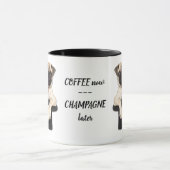 Funny Mops Champagne Tasse (Zentrum)
