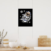 Funny Mops Dog Astronaut Kosmischer Haustier Poster (Küche)