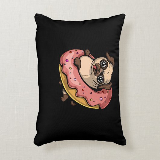 Funny Mops Dog Donut Lover Pet Dekokissen (Vorderseite(Vertikal))