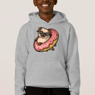 Funny Mops Dog Donut Lover Pet Hoodie
