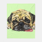 Funny Mops Dog Fleece Blanket - Ihre Farben (Vorderseite)