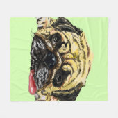 Funny Mops Dog Fleece Blanket - Ihre Farben (Vorderseite (Horizontal))