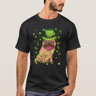 Funny Mops Dog Leprechaun Hat St Patrick's Day Cos T-Shirt