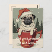 Funny Mops Dog Lover Weihnachten Postkarte (Vorne/Hinten)