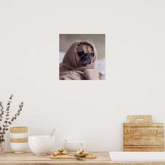 Funny Mops Dog Nah-Up Poster (Küche)