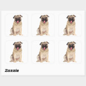 Funny Mops Dog Pet Lover | Geschenk für Lover Quadratischer Aufkleber (Blatt)