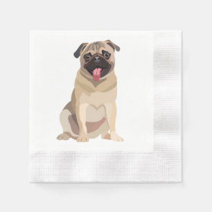 Funny Mops Dog Pet Lover Geschenk für Lover Serviette