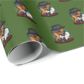 Funny Mops Dog Playing Black Jack 21 Rauchen Geschenkpapier (Rolleneckpunkt)