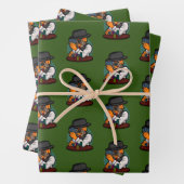 Funny Mops Dog Playing Black Jack 21 Rauchen Geschenkpapier Set (Beispiel)