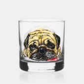 Funny Mops Dog Whiskyglas (Rückseite)