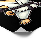 Funny Mops Doing Karate Martial Arts Poster (Ecke)