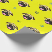 Funny Mops Face Gift Wrap Gelb Geschenkpapier (Ecke)