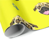 Funny Mops Face Gift Wrap Gelb Geschenkpapier (Rolleneckpunkt)