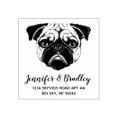 Funny Mops Face Individuelle Name Rücksendeadresse Gummistempel (Prägung)