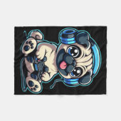Funny Mops Gamer Dog Gaming Mops Möpsen Videospiel Fleecedecke (Vorderseite (Horizontal))