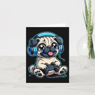 Funny Mops Gamer Dog Gaming Mops Möpsen Videospiel Karte