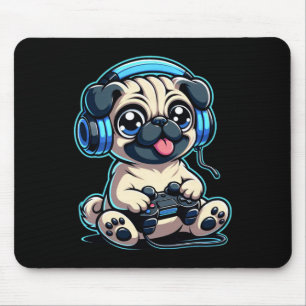 Funny Mops Gamer Dog Gaming Mops Möpsen Videospiel Mousepad