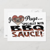 Funny Mops GRILLEN Postkarte (Vorne/Hinten)