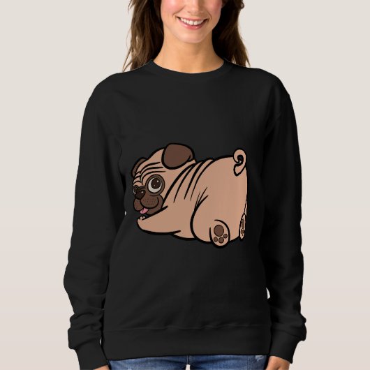 Funny Mops Hintern Hunde Illustration Klassischer  Sweatshirt (Vorderseite)