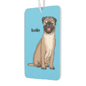 Funny Mops Hund Cartoon Illustration Autolufterfrischer (Links)