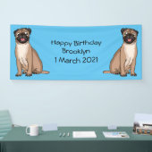 Funny Mops Hund Cartoon Illustration Banner (Messe)