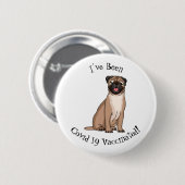 Funny Mops Hund Cartoon Illustration Button (Vorne & Hinten)