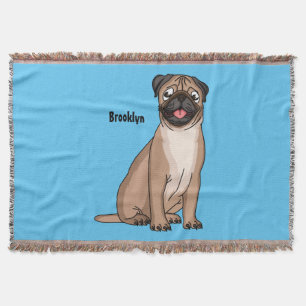 Funny Mops Hund Cartoon Illustration Decke