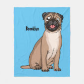 Funny Mops Hund Cartoon Illustration Fleecedecke (Vorderseite)