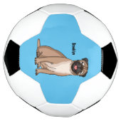 Funny Mops Hund Cartoon Illustration Fußball (Gedreht)