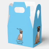 Funny Mops Hund Cartoon Illustration Geschenkschachtel (Geöffnet)