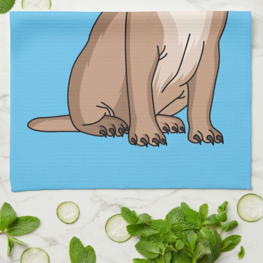 Funny Mops Hund Cartoon Illustration Geschirrtuch (Gefaltet)