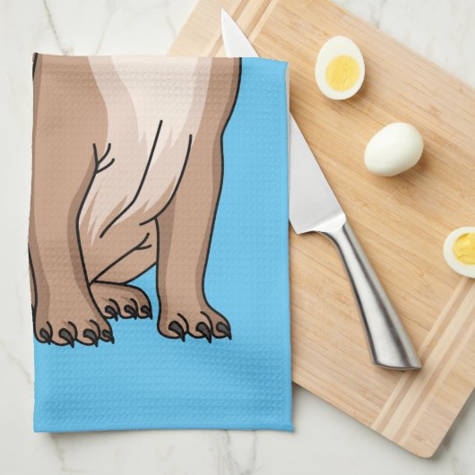 Funny Mops Hund Cartoon Illustration Geschirrtuch (Viertel Falte)