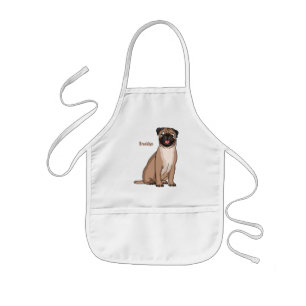 Funny Mops Hund Cartoon Illustration Kinderschürze