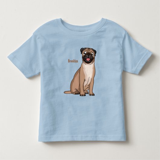 Funny Mops Hund Cartoon Illustration Kleinkind T-shirt (Vorderseite)