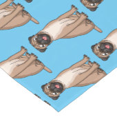 Funny Mops Hund Cartoon Illustration Kurzer Tischläufer (Ecke)