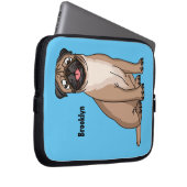 Funny Mops Hund Cartoon Illustration Laptopschutzhülle (Vorne Rechts)