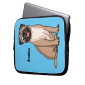 Funny Mops Hund Cartoon Illustration Laptopschutzhülle (Vorderseite Links)