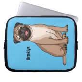Funny Mops Hund Cartoon Illustration Laptopschutzhülle (Vorderseite)